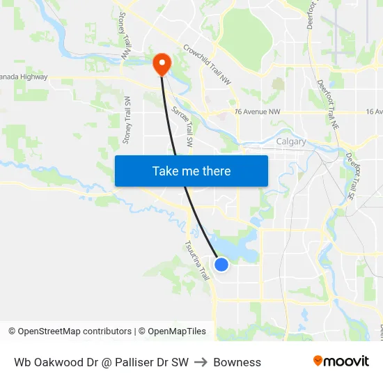 Wb Oakwood Dr @ Palliser Dr SW to Bowness map
