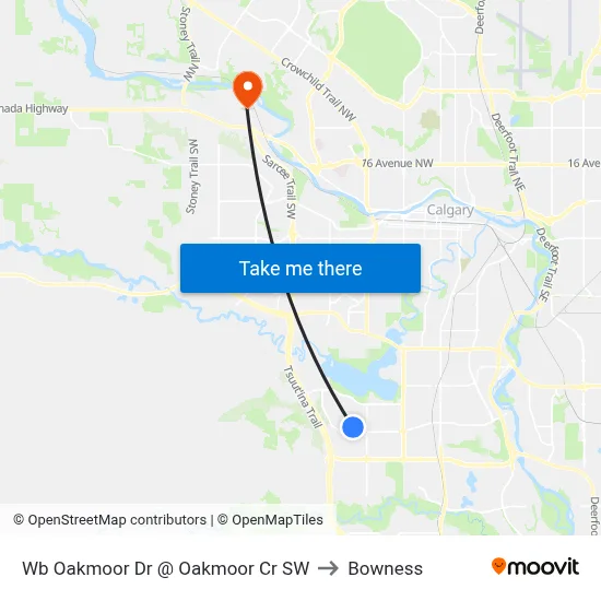 Wb Oakmoor Dr @ Oakmoor Cr SW to Bowness map