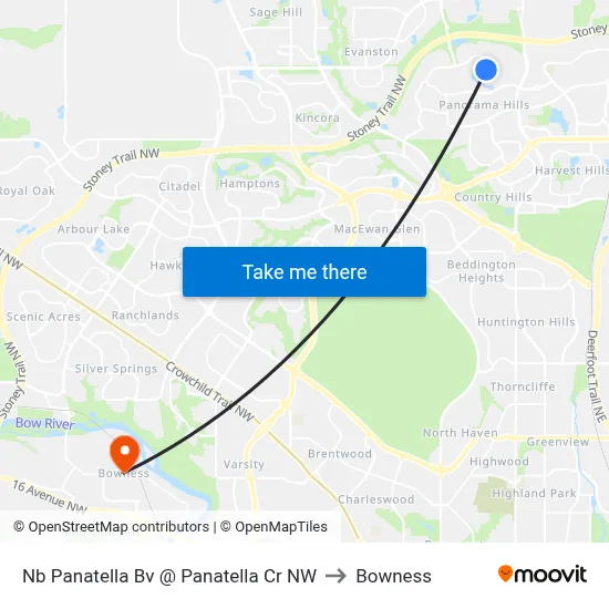 Nb Panatella Bv @ Panatella Cr NW to Bowness map