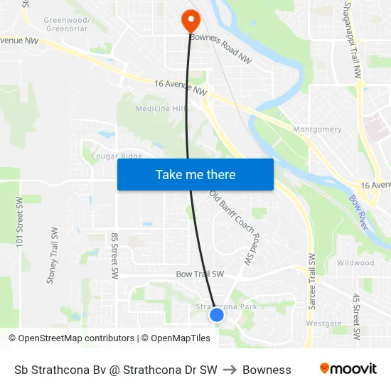 Sb Strathcona Bv @ Strathcona Dr SW to Bowness map