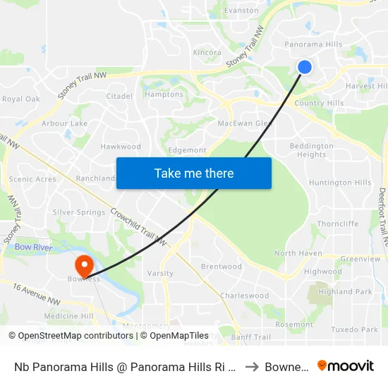 Nb Panorama Hills @ Panorama Hills Ri NW to Bowness map