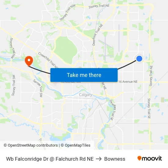 Wb Falconridge Dr @ Falchurch Rd NE to Bowness map