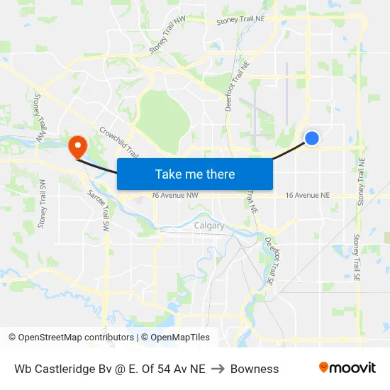 Wb Castleridge Bv @ E. Of 54 Av NE to Bowness map