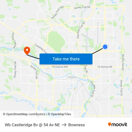 Wb Castleridge Bv @ 54 Av NE to Bowness map
