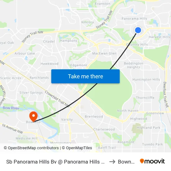 Sb Panorama Hills Bv @ Panorama Hills Mr NW to Bowness map