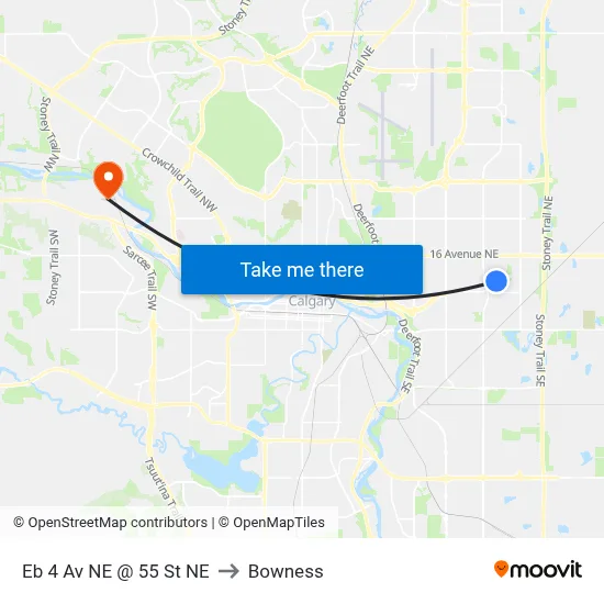 Eb 4 Av NE @ 55 St NE to Bowness map