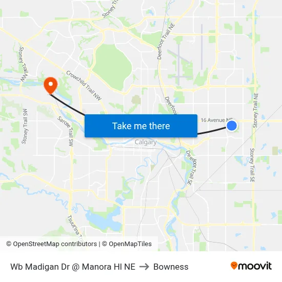 Wb Madigan Dr @ Manora Hl NE to Bowness map