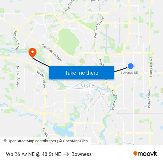 Wb 26 Av NE @ 48 St NE to Bowness map