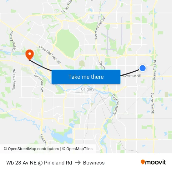 Wb 28 Av NE @ Pineland Rd to Bowness map