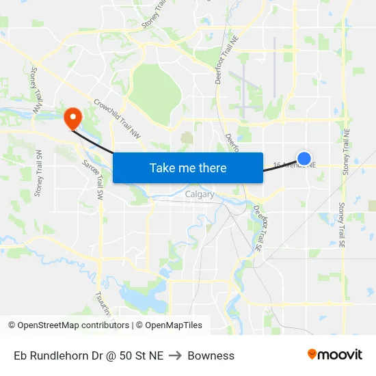 Eb Rundlehorn Dr @ 50 St NE to Bowness map