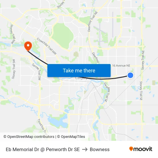 Eb Memorial Dr @ Penworth Dr SE to Bowness map