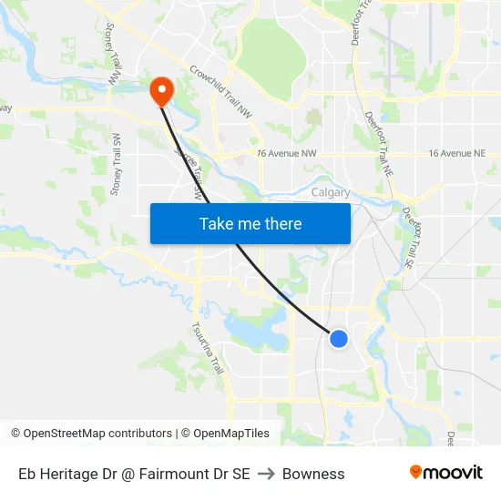 Eb Heritage Dr @ Fairmount Dr SE to Bowness map
