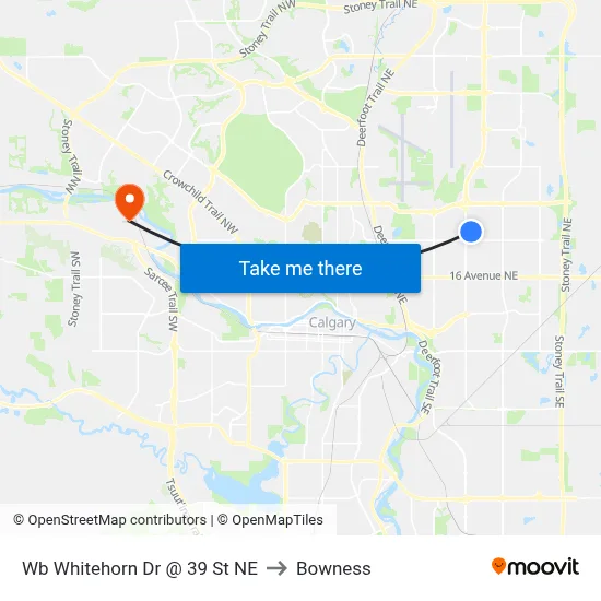 Wb Whitehorn Dr @ 39 St NE to Bowness map