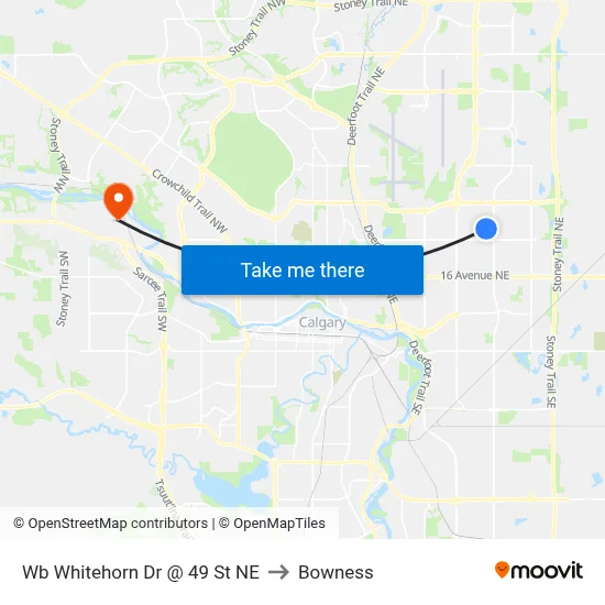 Wb Whitehorn Dr @ 49 St NE to Bowness map