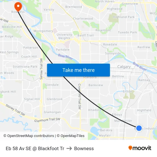 Eb 58 Av SE @ Blackfoot Tr to Bowness map