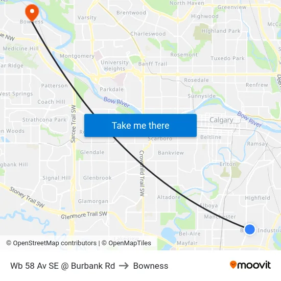 Wb 58 Av SE @ Burbank Rd to Bowness map