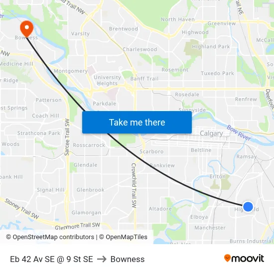 Eb 42 Av SE @ 9 St SE to Bowness map