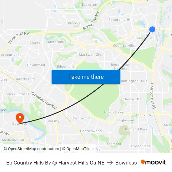 Eb Country Hills Bv @ Harvest Hills Ga NE to Bowness map