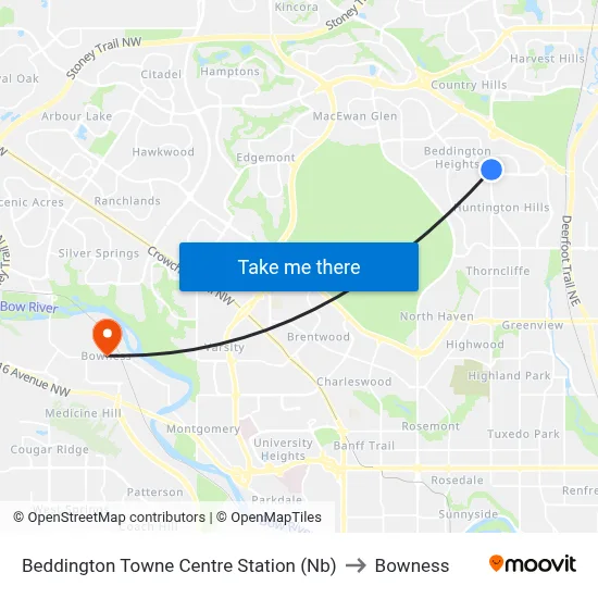 Beddington Towne Centre Station (Nb) to Bowness map