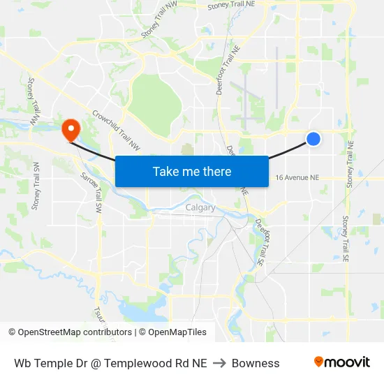 Wb Temple Dr @ Templewood Rd NE to Bowness map