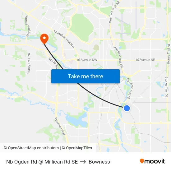 Nb Ogden Rd @ Millican Rd SE to Bowness map