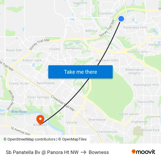 Sb Panatella Bv @ Panora Ht NW to Bowness map