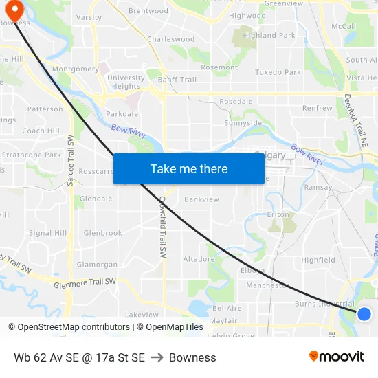 Wb 62 Av SE @ 17a St SE to Bowness map