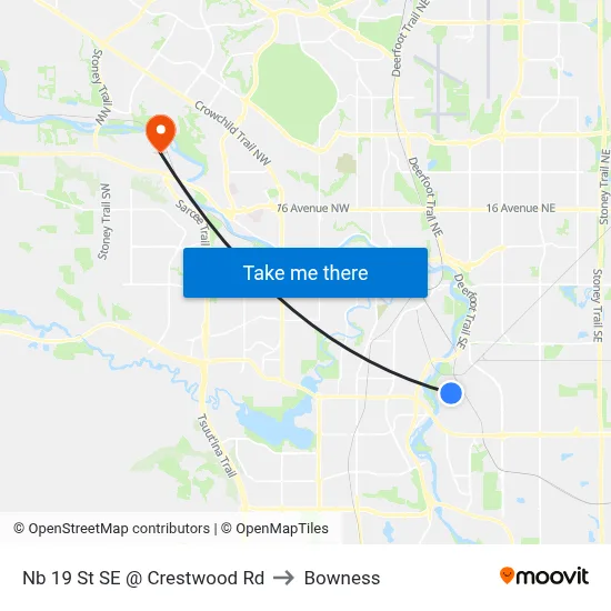 Nb 19 St SE @ Crestwood Rd to Bowness map