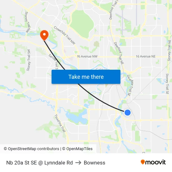 Nb 20a St SE @ Lynndale Rd to Bowness map