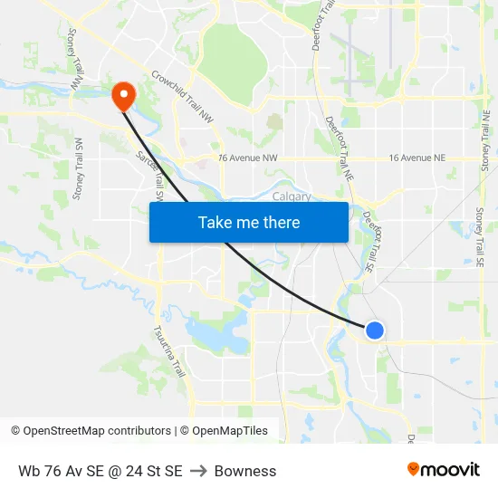 Wb 76 Av SE @ 24 St SE to Bowness map