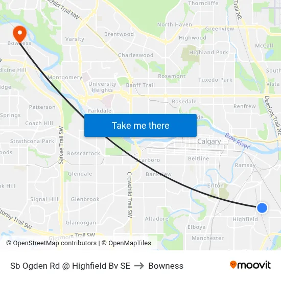 Sb Ogden Rd @ Highfield Bv SE to Bowness map