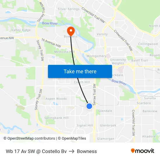 Wb 17 Av SW @ Costello Bv to Bowness map