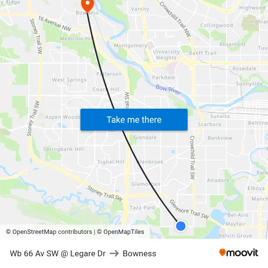 Wb 66 Av SW @ Legare Dr to Bowness map