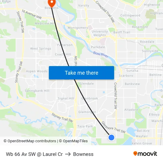 Wb 66 Av SW @ Laurel Cr to Bowness map