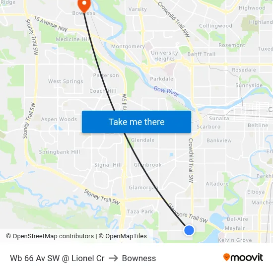 Wb 66 Av SW @ Lionel Cr to Bowness map