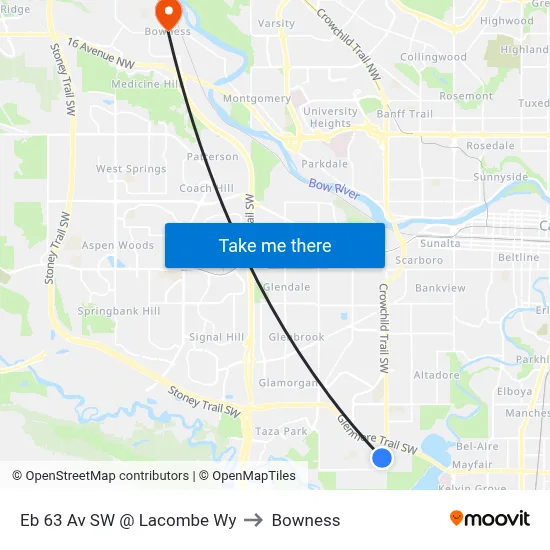 Eb 63 Av SW @ Lacombe Wy to Bowness map