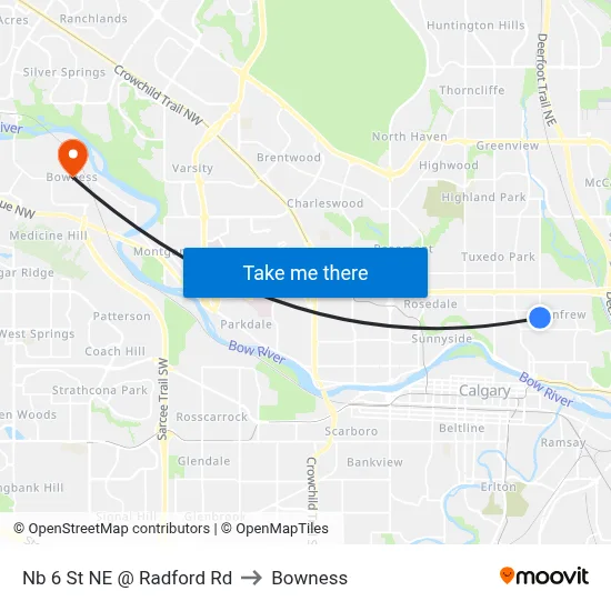 Nb 6 St NE @ Radford Rd to Bowness map