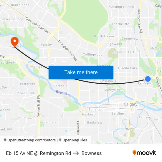 Eb 15 Av NE @ Remington Rd to Bowness map