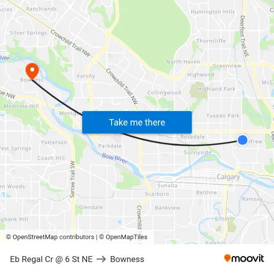Eb Regal Cr @ 6 St NE to Bowness map