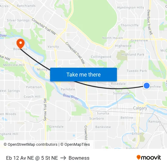 Eb 12 Av NE @ 5 St NE to Bowness map