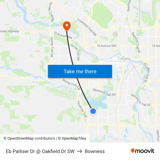 Eb Palliser Dr @ Oakfield Dr SW to Bowness map