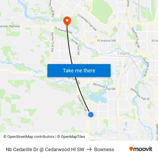 Nb Cedarille Dr @ Cedarwood Hl SW to Bowness map