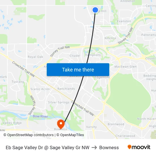 Eb Sage Valley Dr @ Sage Valley Gr NW to Bowness map