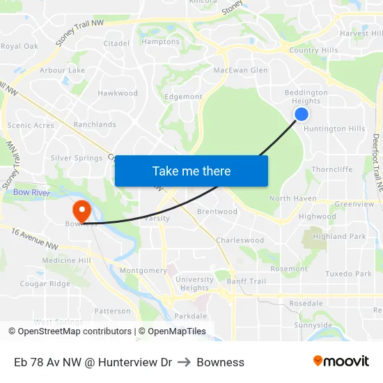 Eb 78 Av NW @ Hunterview Dr to Bowness map