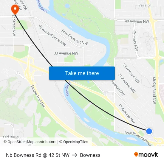 Nb Bowness Rd @ 42 St NW to Bowness map