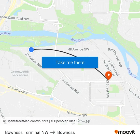 Bowness Terminal NW to Bowness map