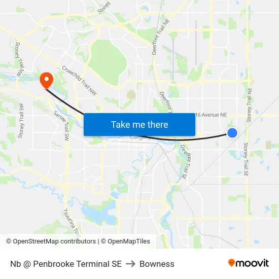 Nb @ Penbrooke Terminal SE to Bowness map