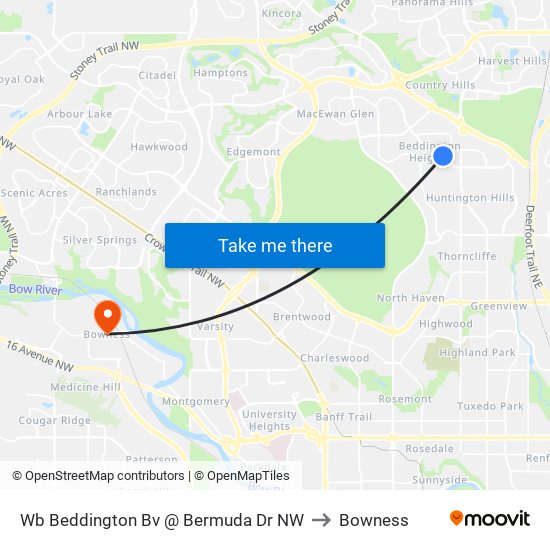 Wb Beddington Bv @ Bermuda Dr NW to Bowness map