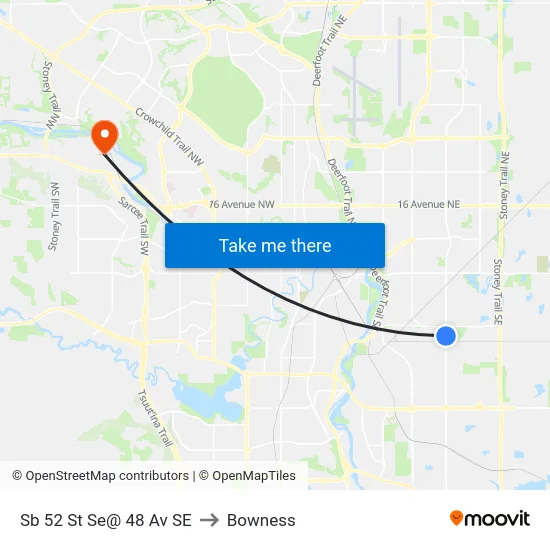 Sb 52 St Se@ 48 Av SE to Bowness map