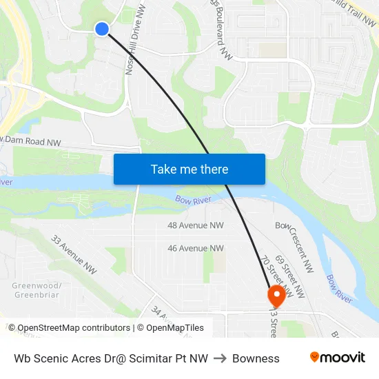 Wb Scenic Acres Dr@ Scimitar Pt NW to Bowness map